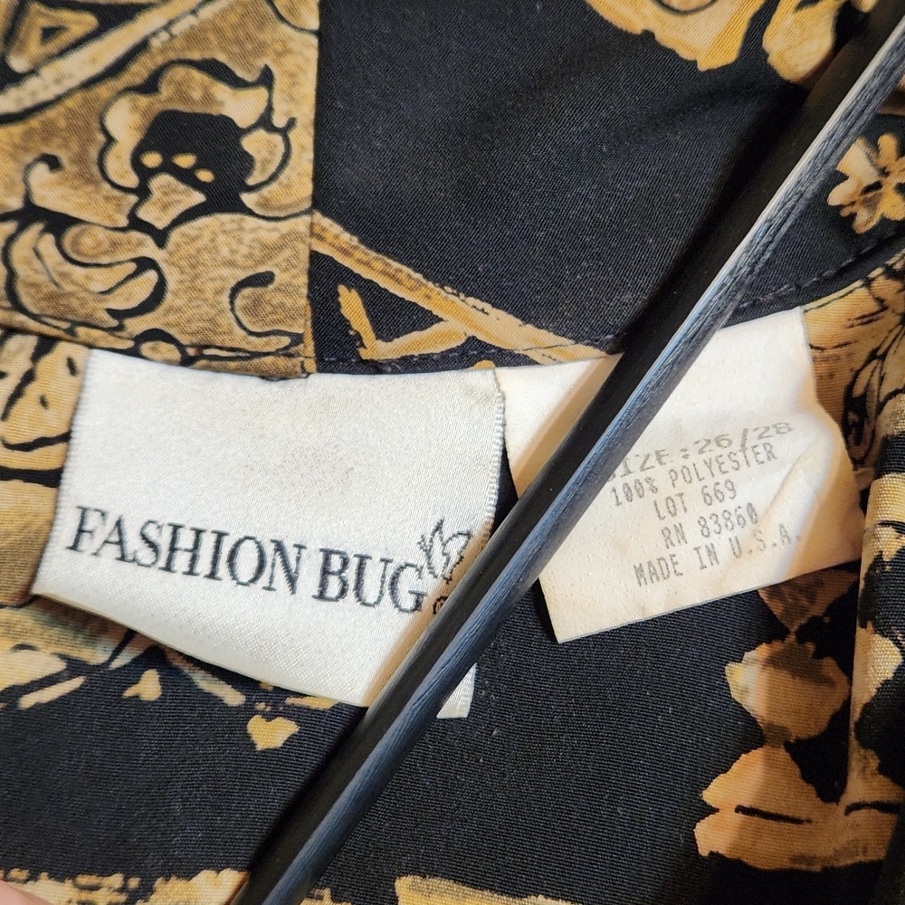 Fashion Bug Blazer Jacket Black Brown Vintage Shoulder Pads 26 Oversized Flaw - Picture 9 of 10